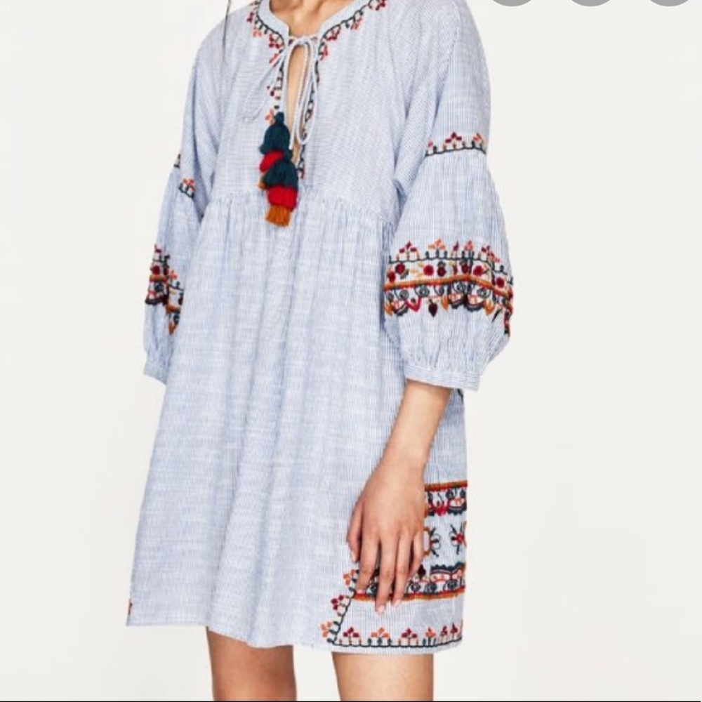 Zara Striped Dress with Detail